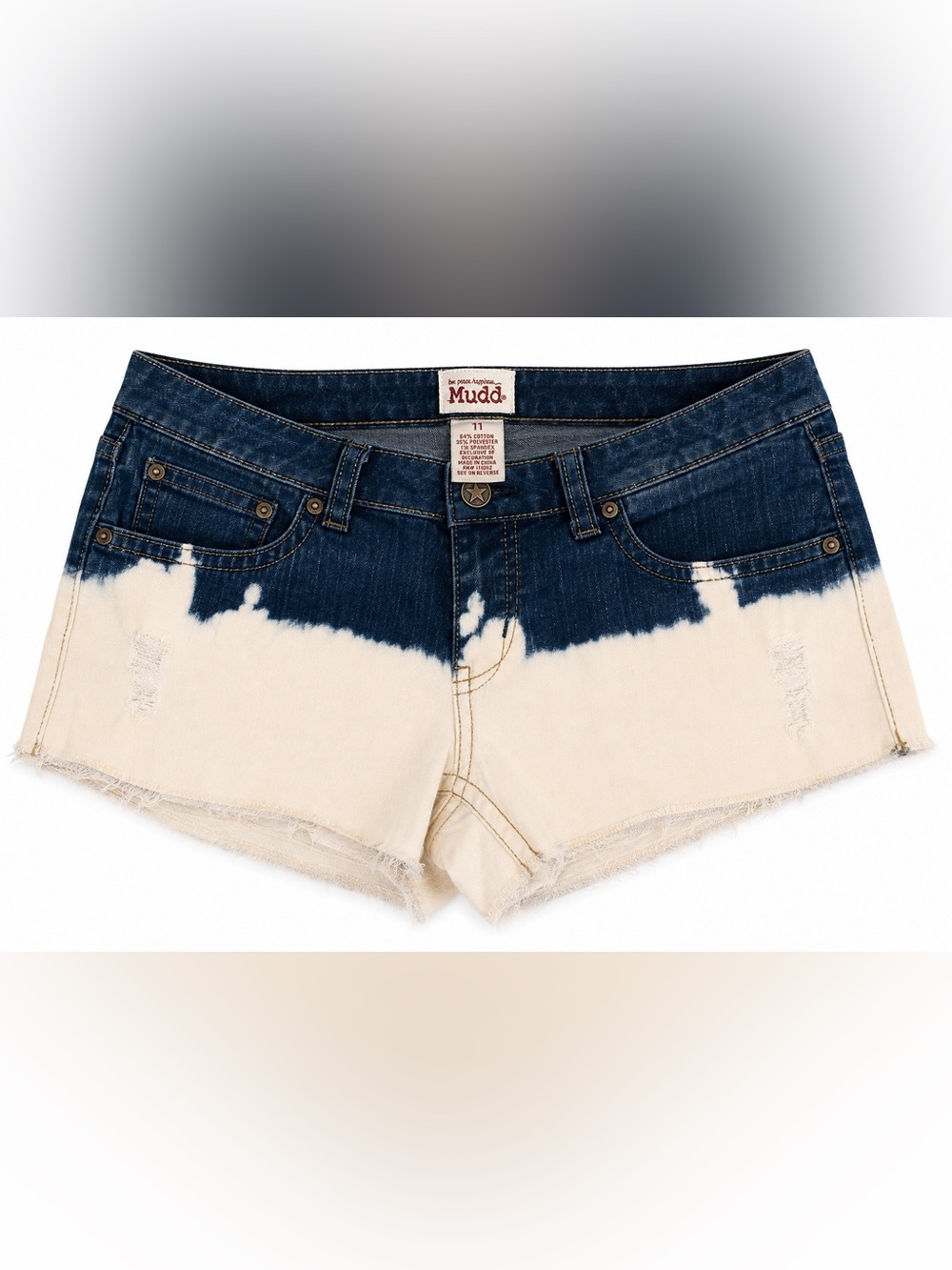 Mudd Y2K Bleached Distressed Shorts, Size 11